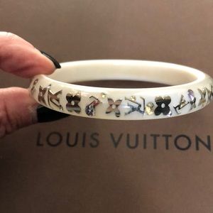 Louis Vuitton Lucite White Bangle